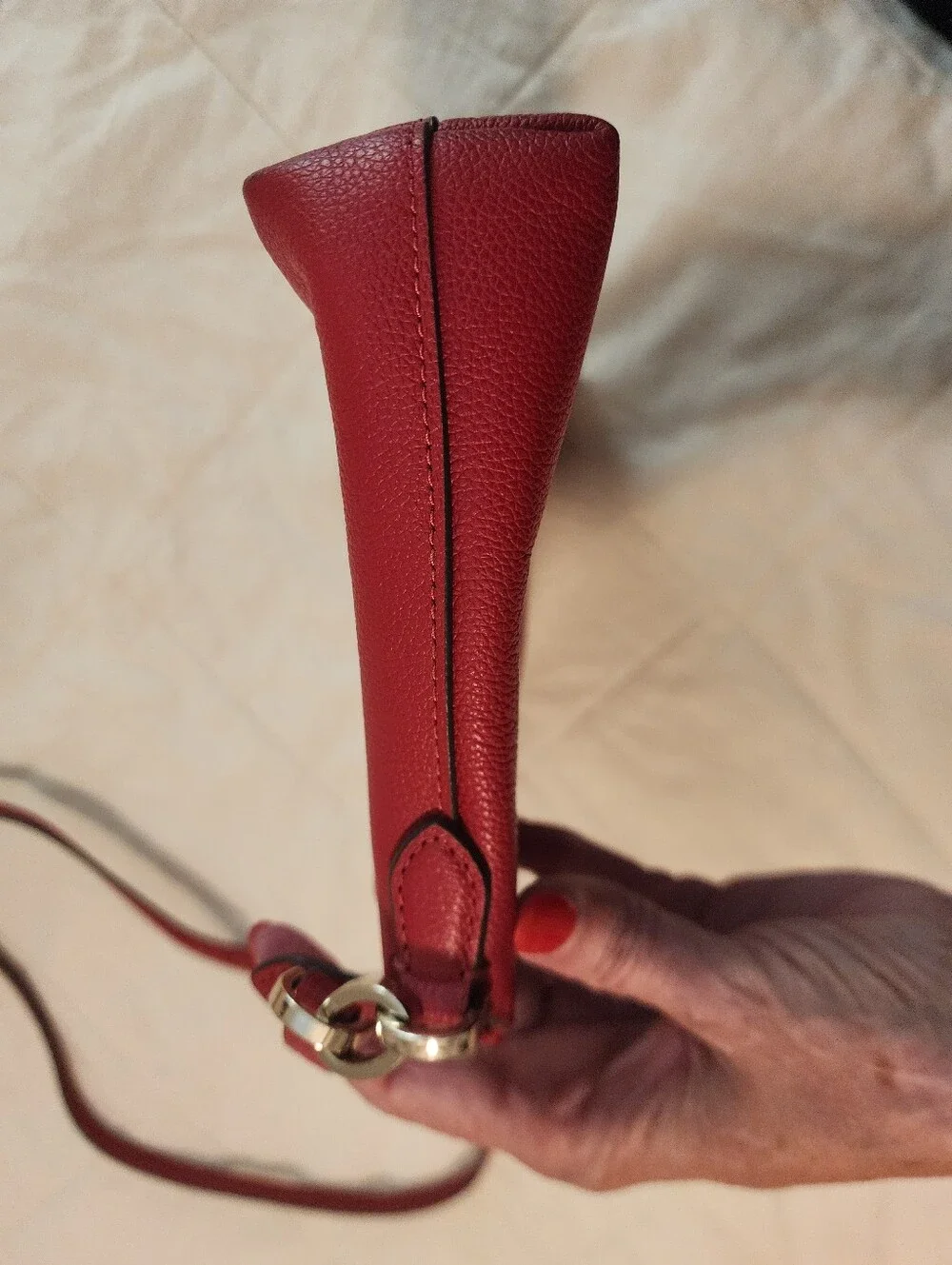 Kate Spade Red Textured Leather Crossbody Bag Gold Hardware Exc Condition